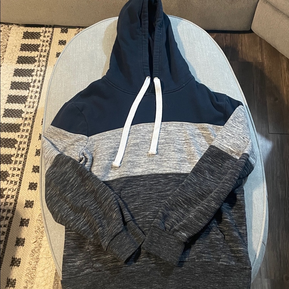 Navy and Gray Colorblock Hoodie